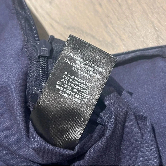 Aritzia Babaton Nigel Velvet High Waist Pants Navy Straight Leg Women’s Dress - Picture 7 of 10